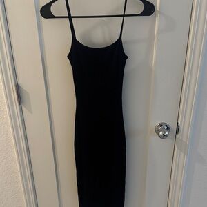 Windsor Black Midi Dress with Spaghetti Straps